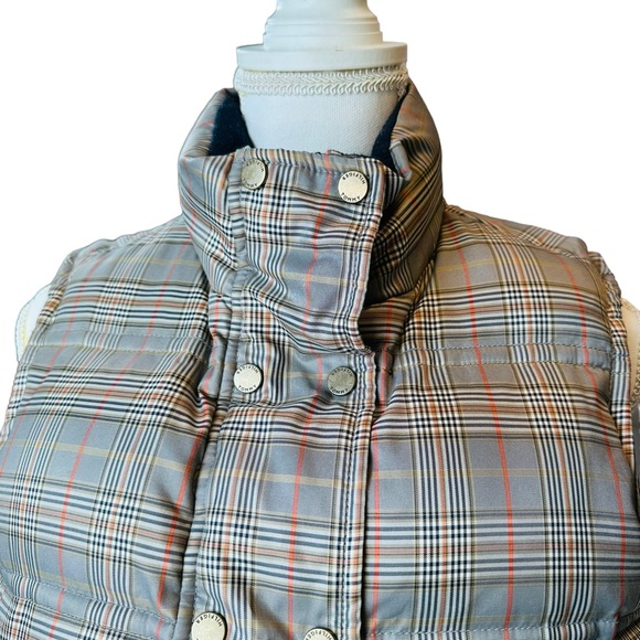 Tommy Hilfiger - Puffer Vest Gray Plaid Zipper Closure, Size: Large - Picture 2 of 16